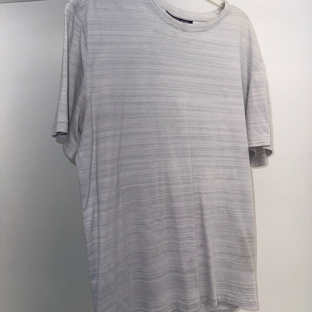 Michael Kors Light Gray Striped Tee
